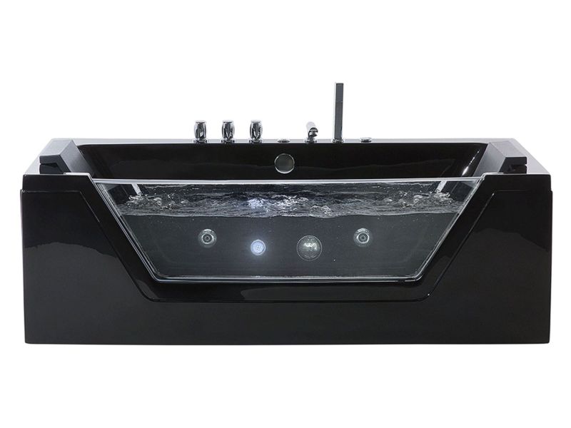 Wanna LED z hydromasażem 153 cm czarna Samana 1 szt.