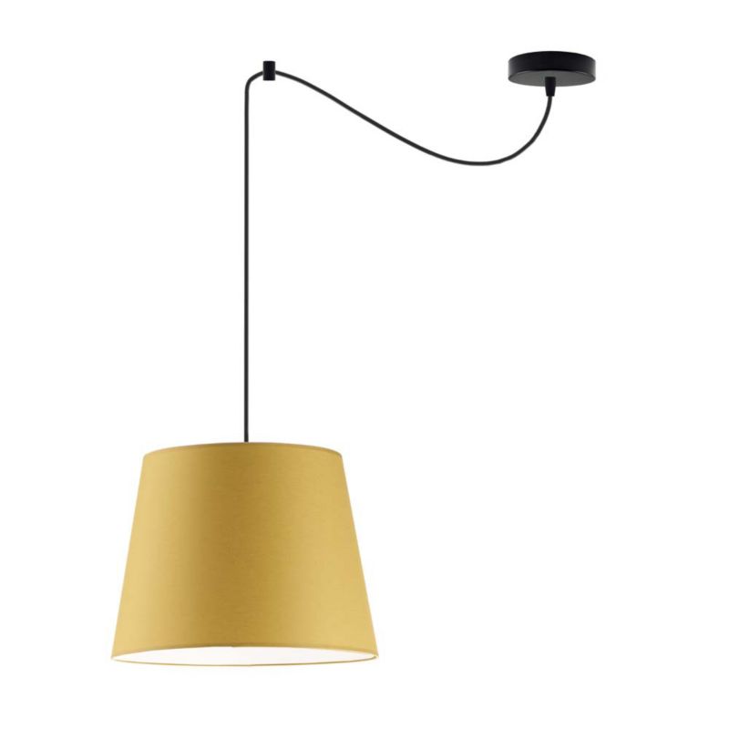 Lampa sufitowa Volta Light Factory żyrandol lampa wisząca z abażurem stożek Musztardowy KOKO 1szt.