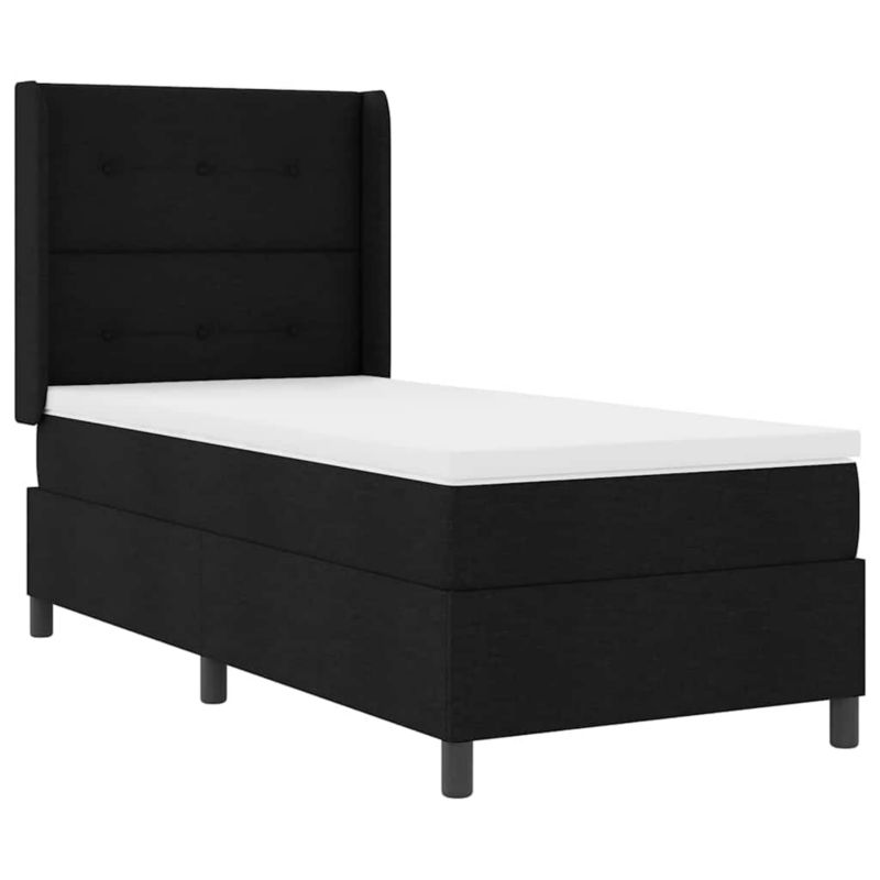 Łóżko tapicerowane WaszeMeble 80x200 cm Czarny tkanina WM-3343471 1 szt.