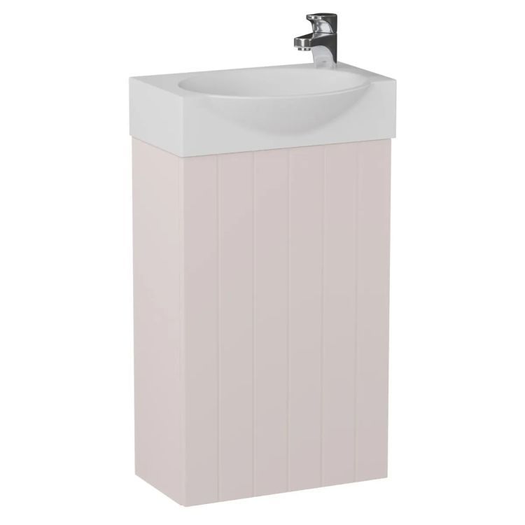 Zestaw Szafka z umywalką KROFAM DIA 40 cm pudrowy róż półmat bez baterii 1 szt