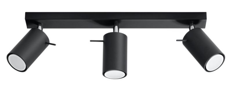 Oprawa sufitowa Sollux Lighting Ring czarny-chromowany 3 x GU10 x 40W IP20 wym: 45 x 8 cm - 1 szt.