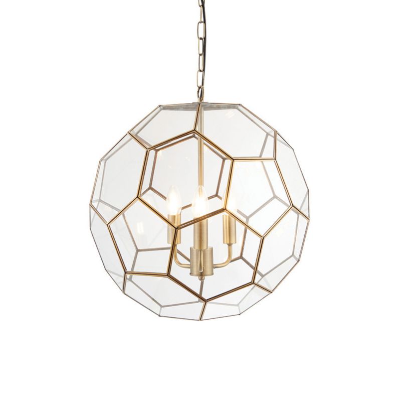 Lampa sufitowa sześciokątne panele Endon MIELE antyczny mosiądz 3xE14x15W IP20 - 1 szt