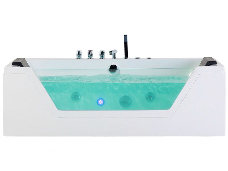 Wanna narożna z hydromasażem LED Samana 162 x 76 cm Biały 1 szt.
