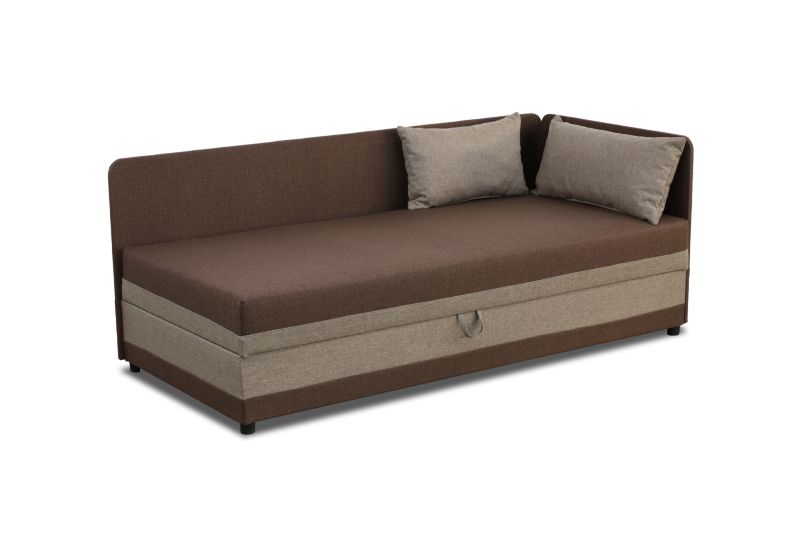 Łóżko jednoosobowe z pojemnikiem Bonni Hirek Eko 80x180 Brązowe/Beżowe 1 szt.