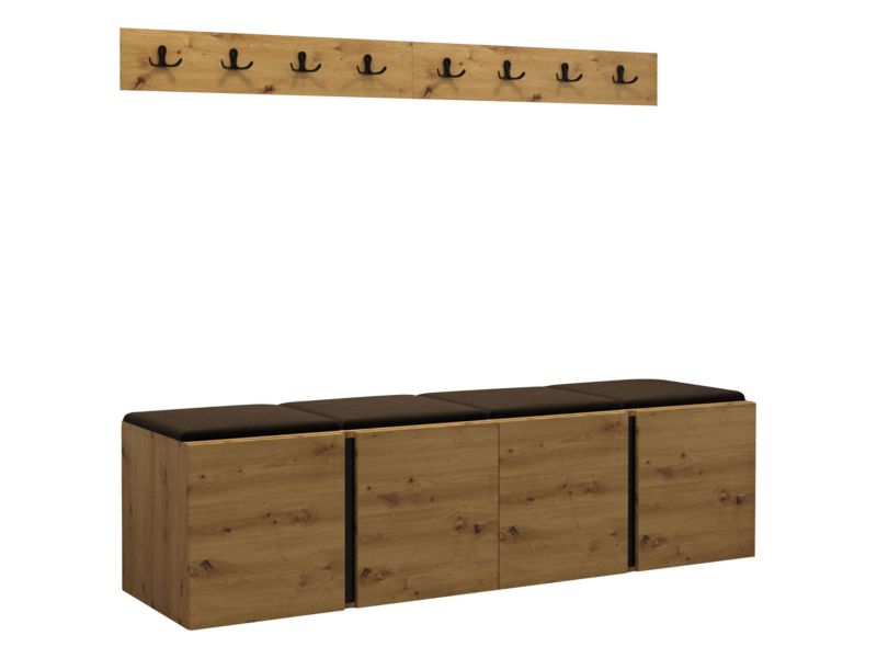 Garderoba MIRJAN 24 Orion VII dąb artisan/czarny + brązowy 1 kpl.