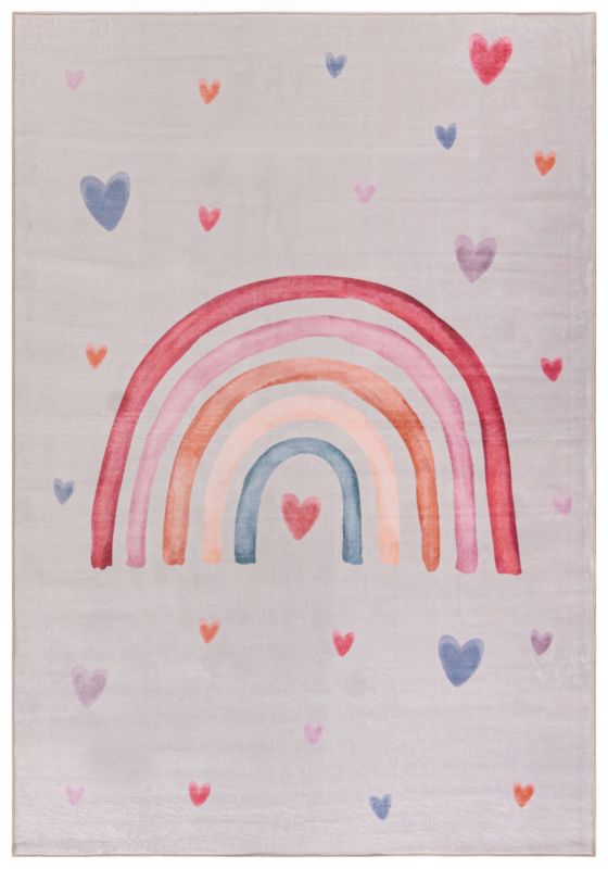 Dywan Wewnętrzny BELLO AMORE Prostokąt Mazovia 160 x 230 cm Beżowy Motyw Serca,Tecza 1 szt.