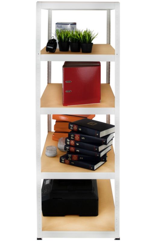 Regał metalowy MODO24 magazynowy stojak biały helios 196x60x60cm 5 półek po 175 kg 1 szt.