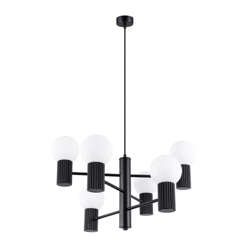 Lampa wisząca Sollux HALO czarna 6xG9x8W wym:230x64x64cm IP20 -1 szt.