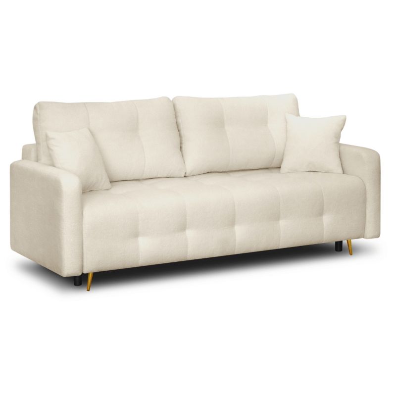 Sofa Mebel Elite Rozkładana Kanapa Z Funkcją Spania Wersalka Dwuosobowa Beżowa SEUL 1 szt.