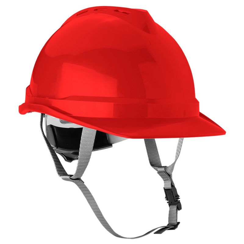 Hełm przemysłowy NEO TOOLS z paskiem podbródkowym, czerwony 1 szt