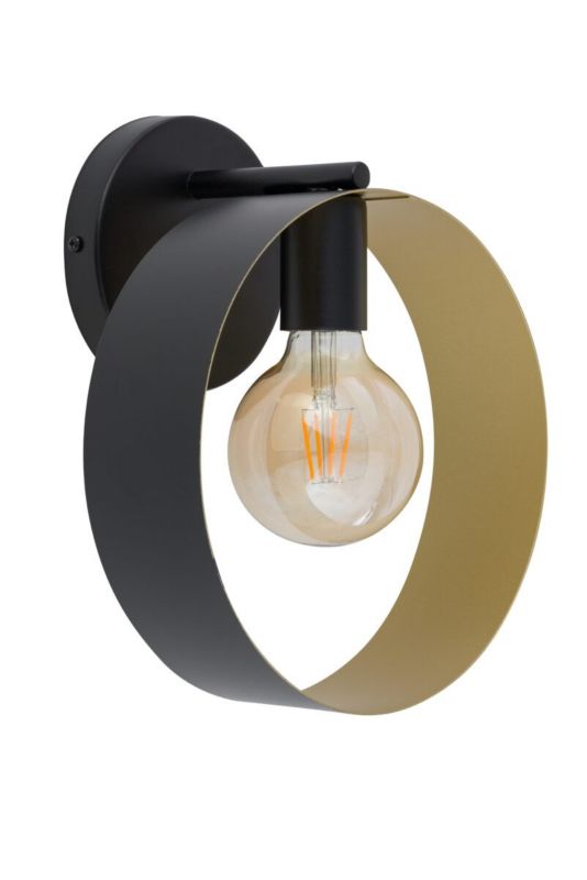 Kinkiet ścienny Sigma Lighting Happy czarno-złoty styl nowoczesny 1 x E27 x IP20 wym: 29 x 25 x 15 cm - 1 szt.