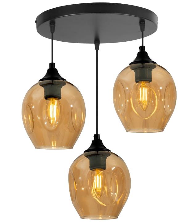 Lampa sufitowa Candellux Aspa czarno-brązowa wym: 100 x 39 x 39 cm 3xE27 x 40W 1 szt.