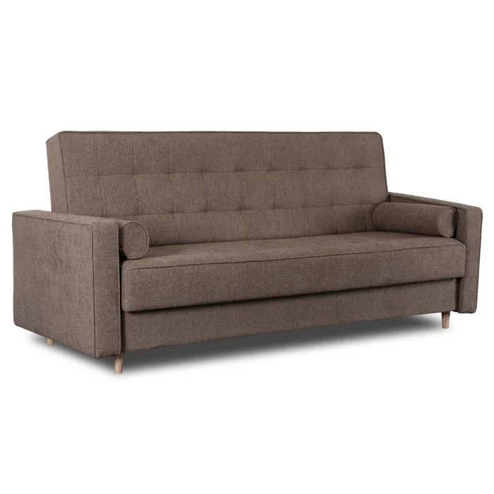 Wersalka Mebel Elite MALTA Rozkładana Sofa Kanapa Z Funkcją Spania Dwuosobowa Brązowa 1 szt