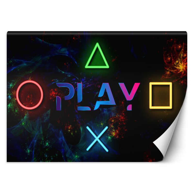 Fototapeta Feeby Napis play i przyciski do kontrolera 100x70 1 szt
