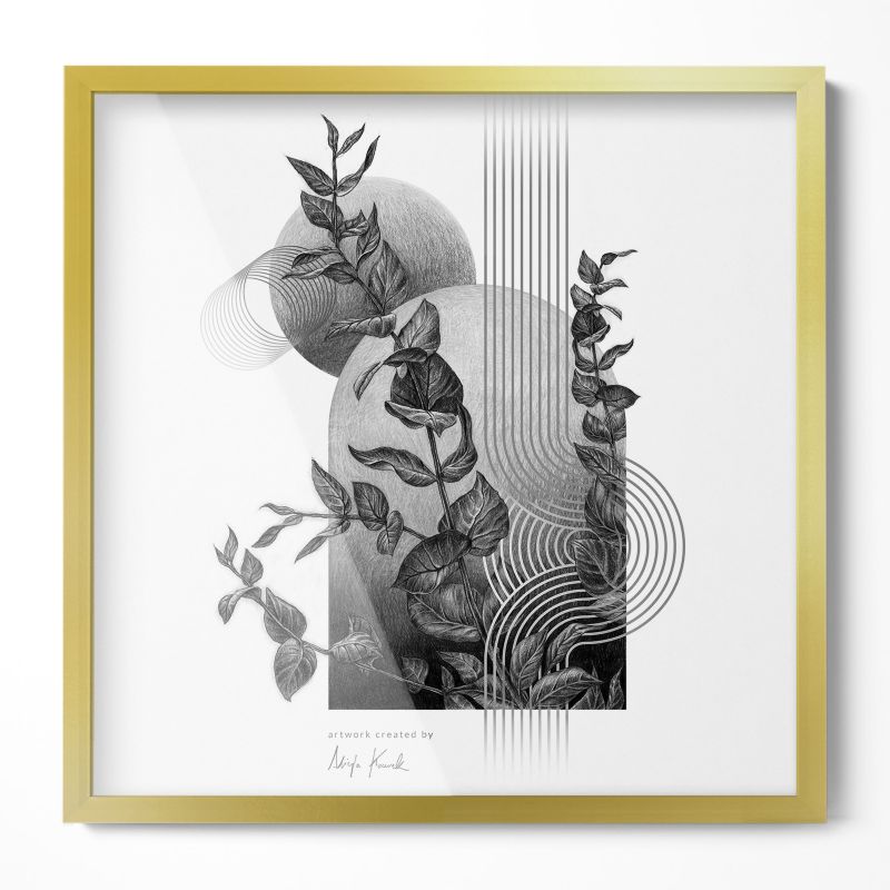 Elegancka Ramka Do Salonu I Sypialni Wallfluent 50x50 cm Złota 1 szt.