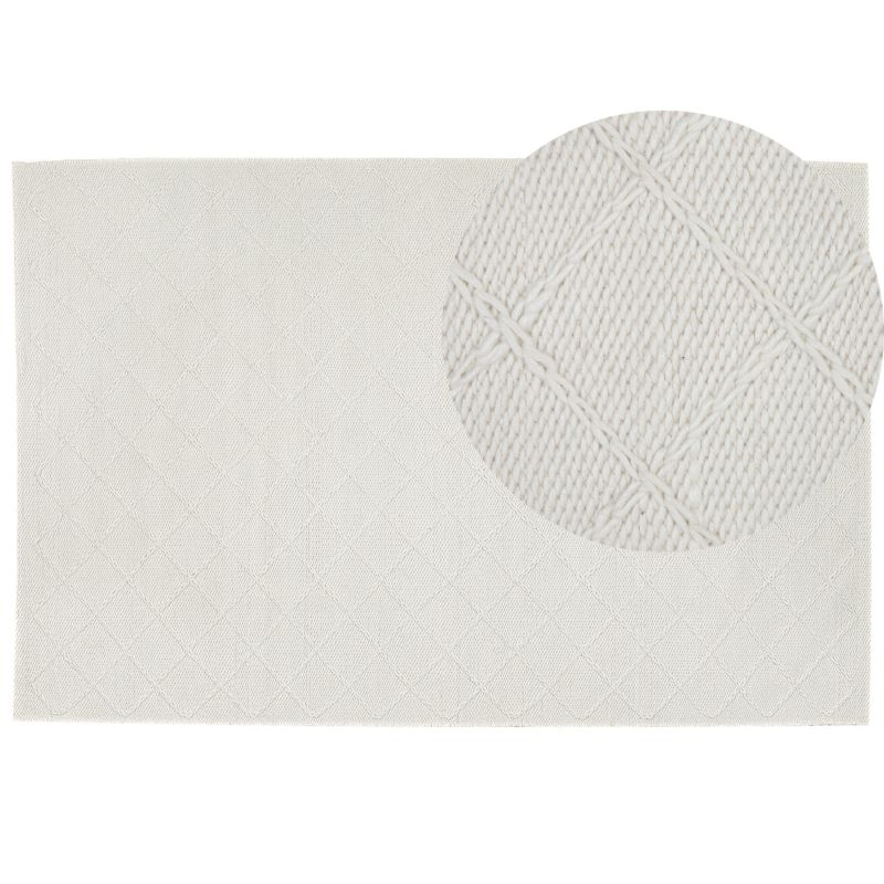 Dywan Ellek Biały 160 x 230 cm Wełna 1 szt.