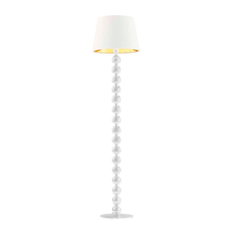 Lampa stojąca Volta Light Factory podłogowa z abażurem biały ze złotem stożek BUBBLE 1szt.