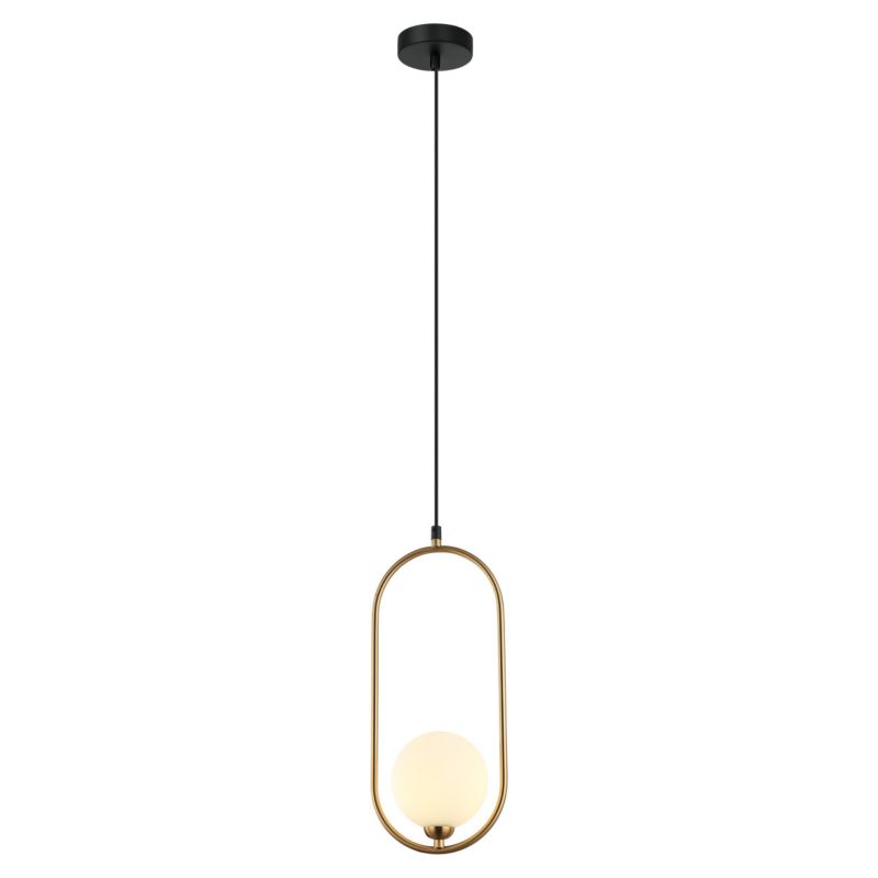 Lampa wisząca ramka brąz antyczny Italux Lupus mosiężno-złota 1xG9x25W IP20 wym:115x17x11cm - 1 szt.