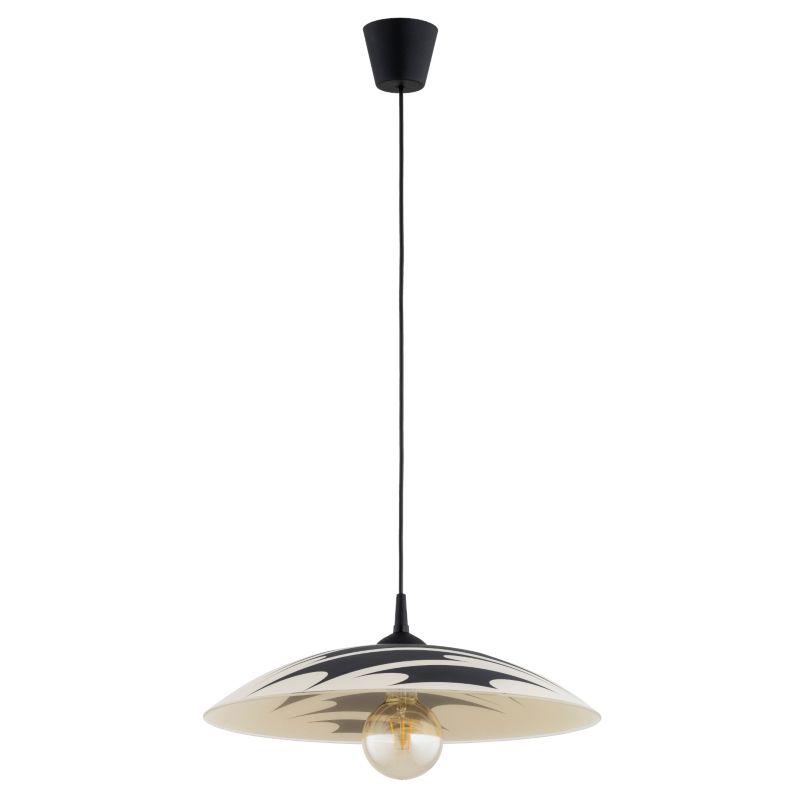 Lampa wisząca klosz ze wzorem Alfa ARMI czarna 1xE27x15W IP20 wym:80x46x46cm - 1 szt.