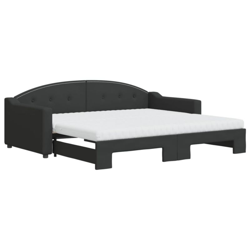 Sofa rozkładana WaszeMeble 90x190 cm Czarny tkanina WM-3197560 1 szt.