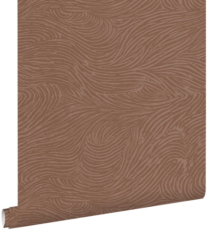 Tapeta ESTAhome faliste linie 3D terakoty różowej 50 x 900 cm - 1 rol.