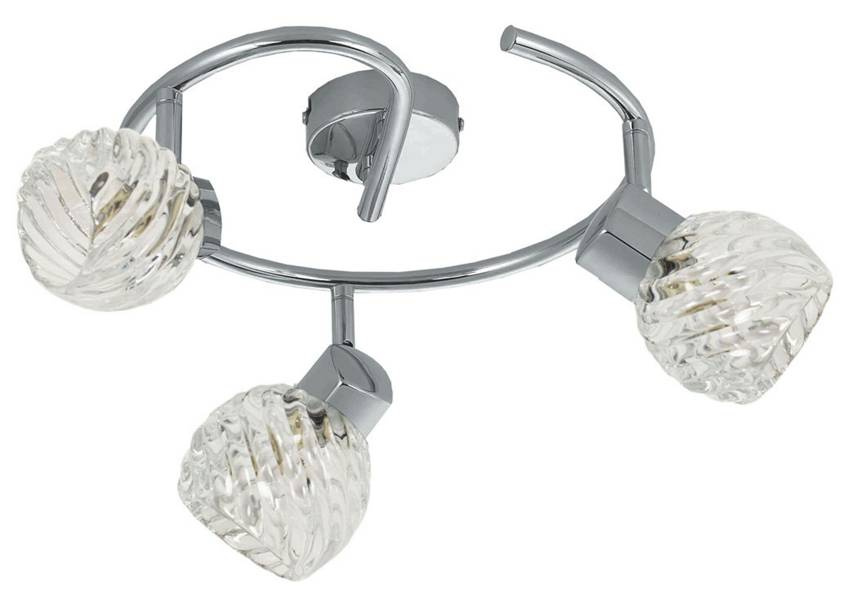Lampa sufitowa spirala z trzema punktami światła FOX do salonu