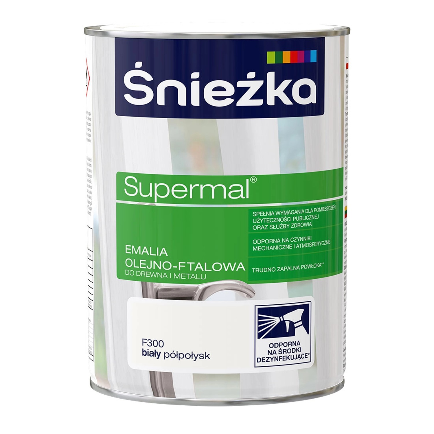 Śnieżka Supermal Emalia olejno-ftalowa biały półpołysk mat 0,8L