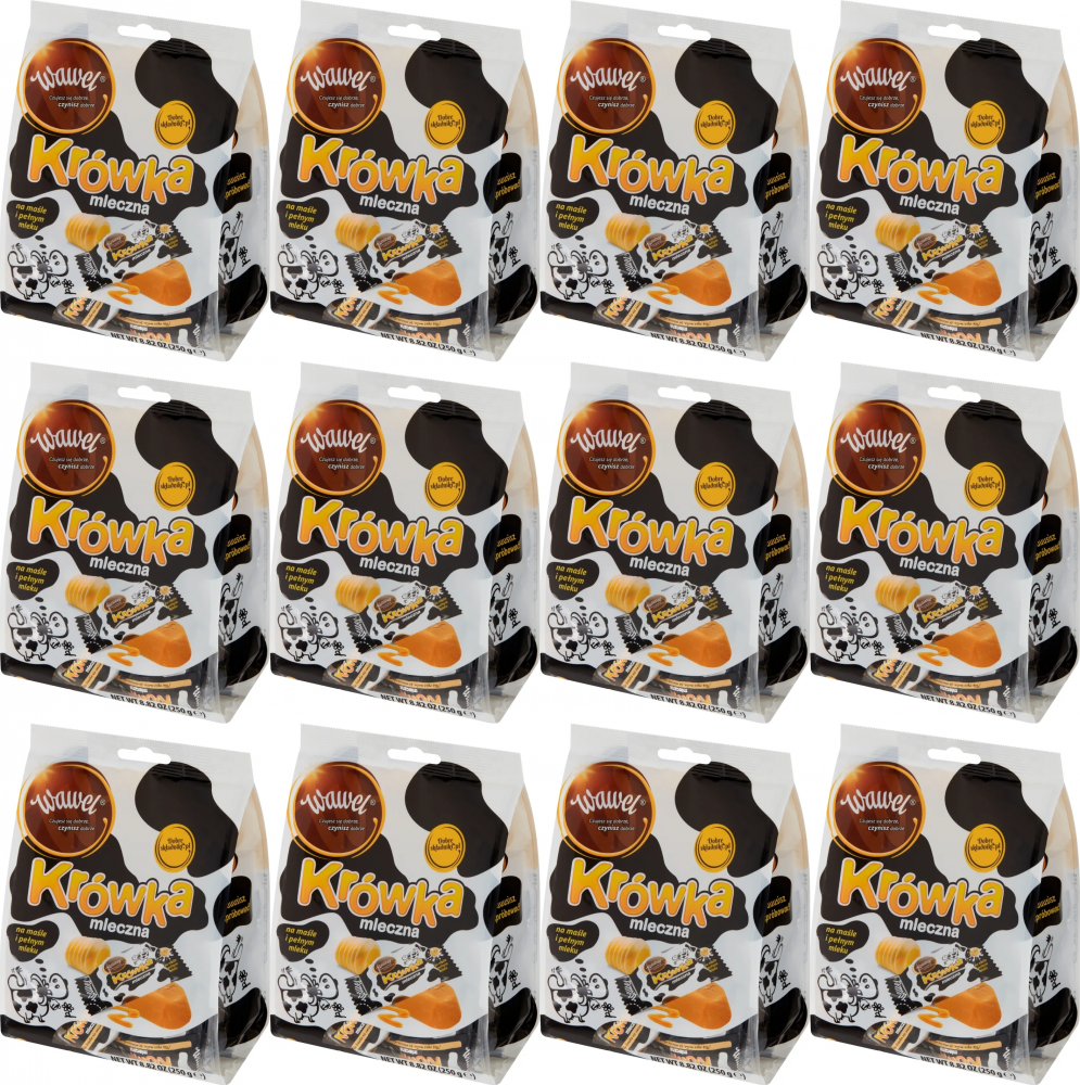12x Cukierki Krówka Wawel, mleczny, 250g