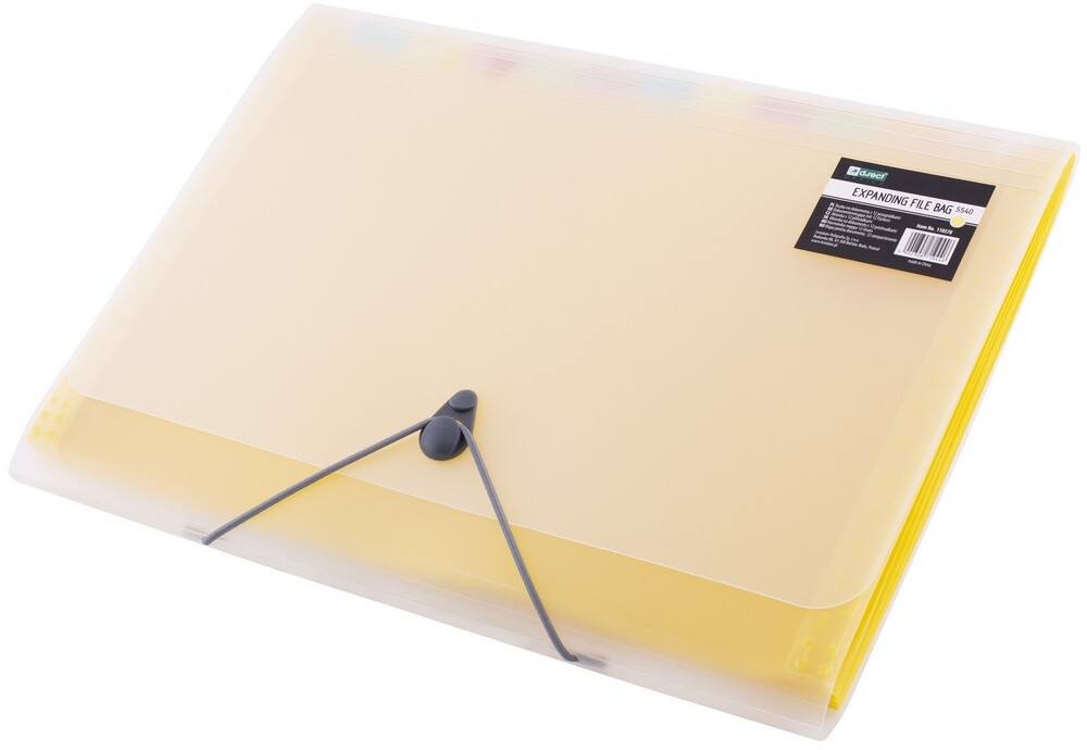 Teczka z przegródkami D.Rect 5540, A4, 12 przegródek, żółty