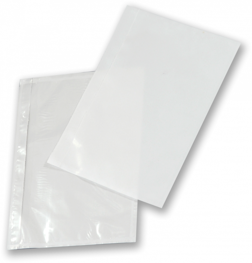 2x Koperty kurierskie/kangurki/przylgi NC, C5, z paskiem HK, 100 sztuk, przezroczysty