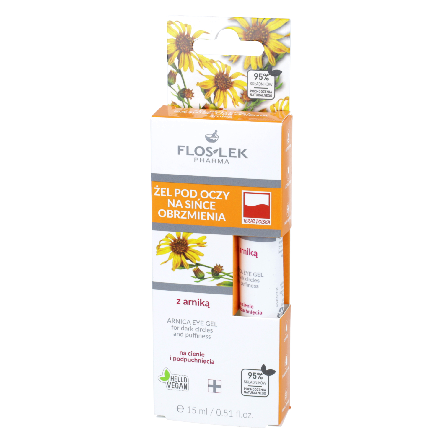 Floslek - żel do powiek pod oczy na sińce i obrzmienia z arniką, 15 ml