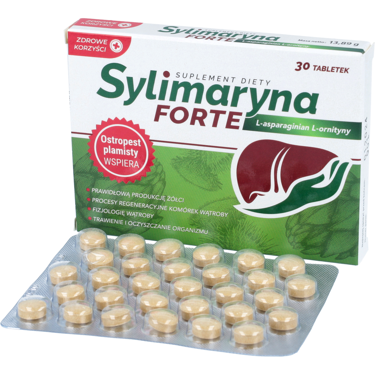 Zdrowe korzyści sylimaryna forte, 30 tabletek