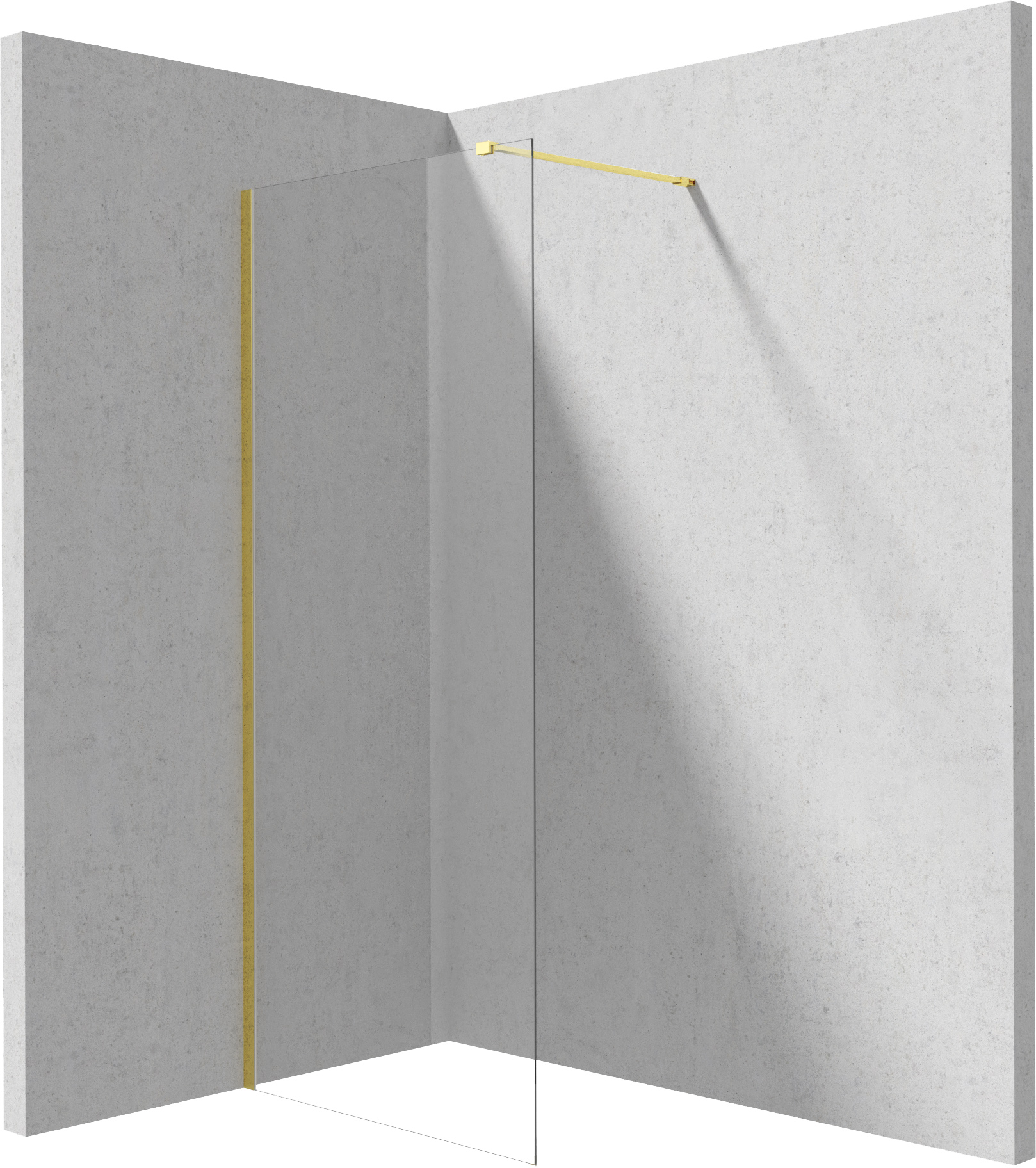 Deante Prizma ścianka prysznicowa walk-in 90 cm złoty połysk/szkło przezroczyste KTJ_Z39P - Wysyłka w 24h