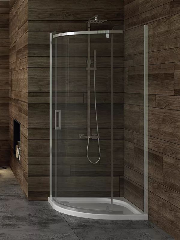 New Trendy New Komfort kabina prysznicowa 90x90 cm półokrągła chrom/szkło przezroczyste K-0436