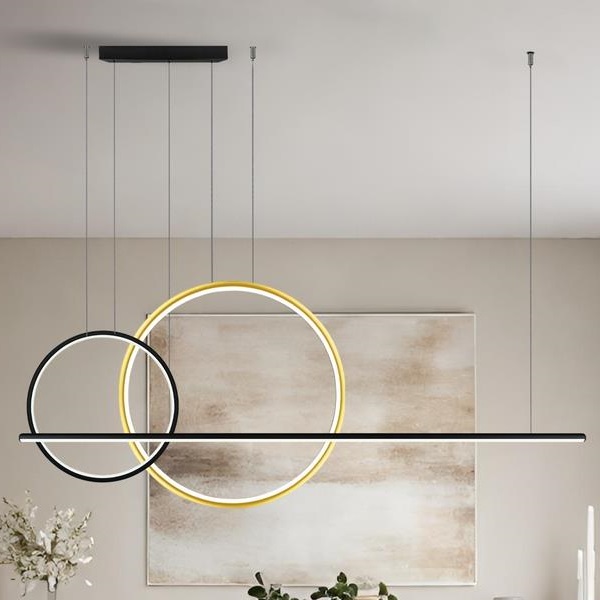 Altavola Design Linea No. 4 lampa wisząca 57 W czarna-złota LA087/P2X_60_40_150_3k_black_gold