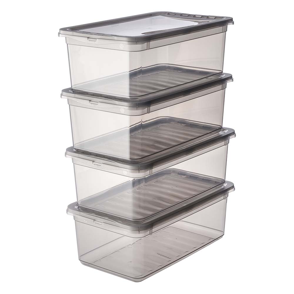 Keeeper Bea Clearbox pojemniki do przechowywania (4 szt) zestaw przezroczysty-szary 3001982700000