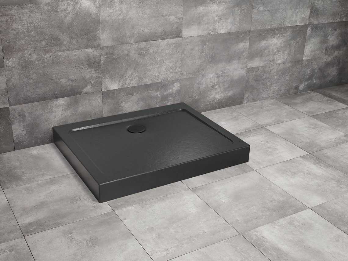 Radaway Doros D Compact brodzik prostokątny 90x80 cm stone czarny SDRD9080-05-54S