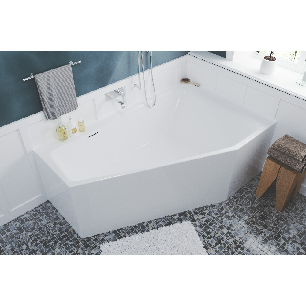 Riho Rethink Space Plug&Play wanna narożna 160x75 cm lewa biały błyszczący B112005005