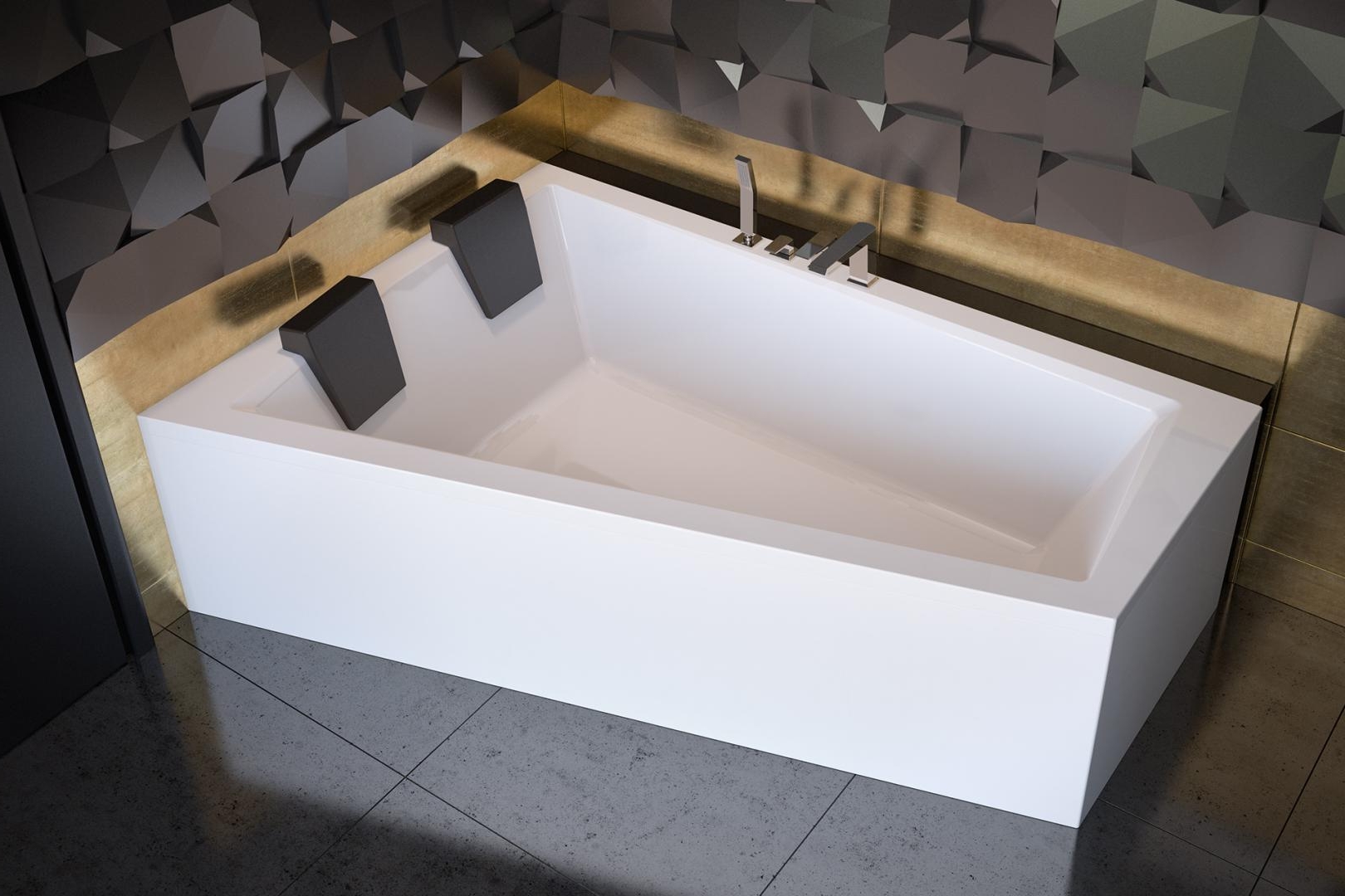 Besco Intima wanna narożna 179,5x125 cm lewa biała #WAID-180-NL - Wysyłka w 24h