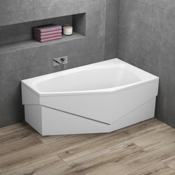 Polimat Marika wanna narożna 140x80 cm prawa biała 00795