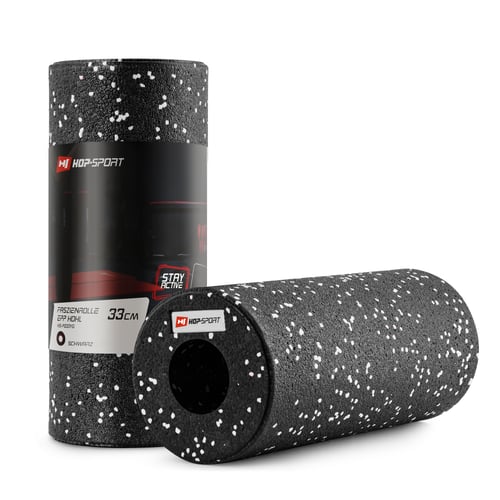 Wałek roller do masażu EPP pusty 33cm czarno-biały