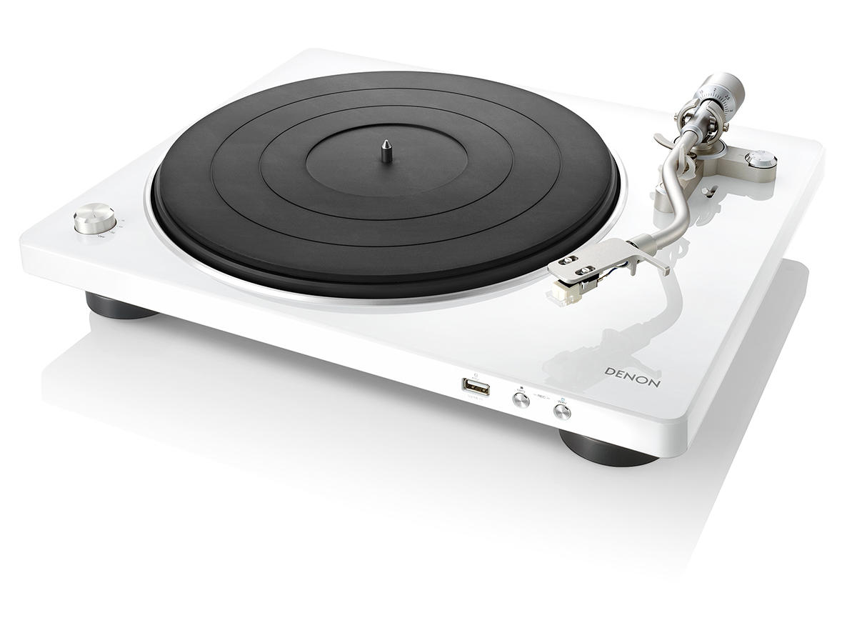 Automatyczny gramofon analogowy denon dp-450usb white