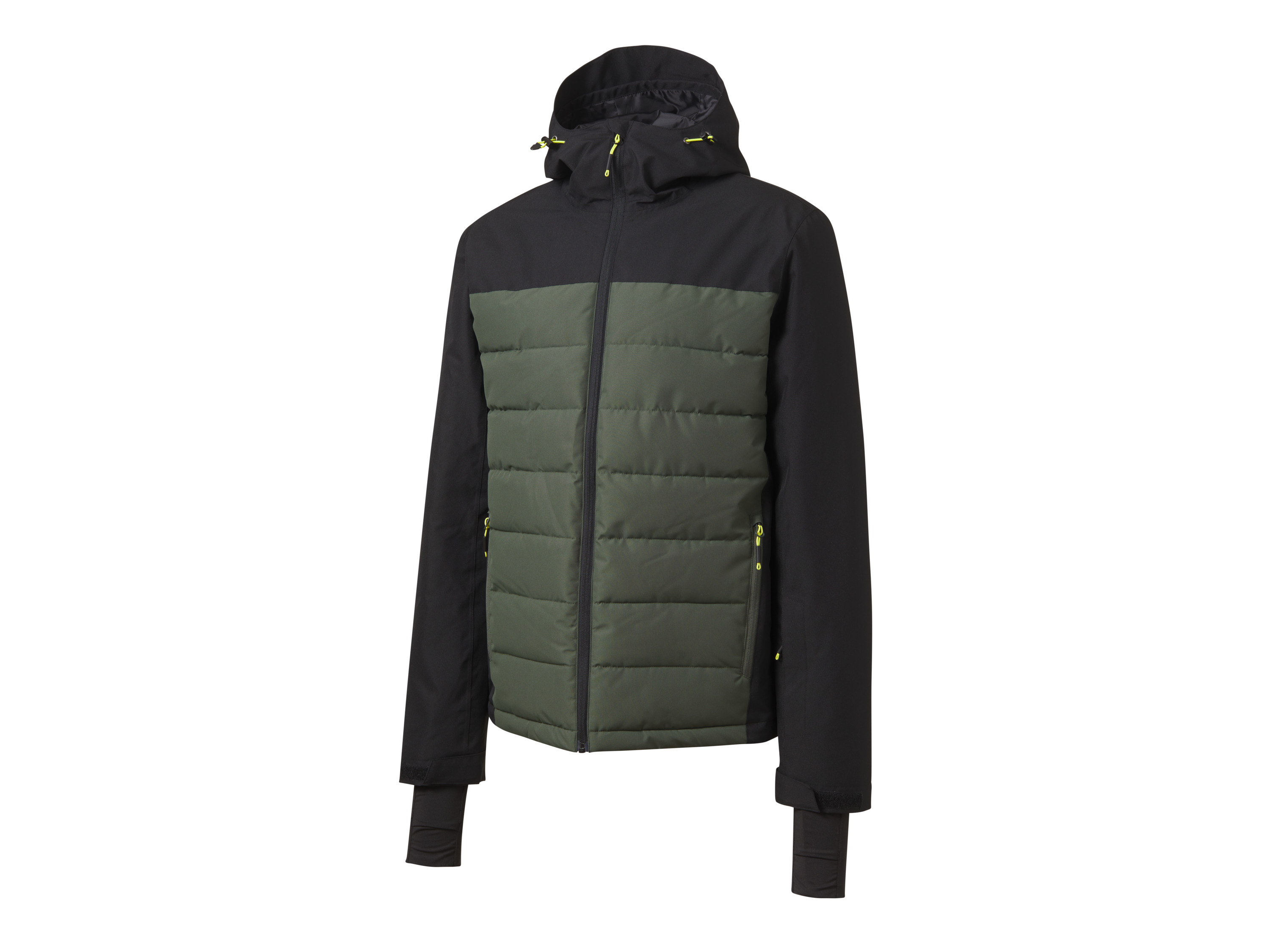 Crivit Kurtka narciarska męska z technologią Thermolite EcoMade Czarny/ khaki, XL 56/58