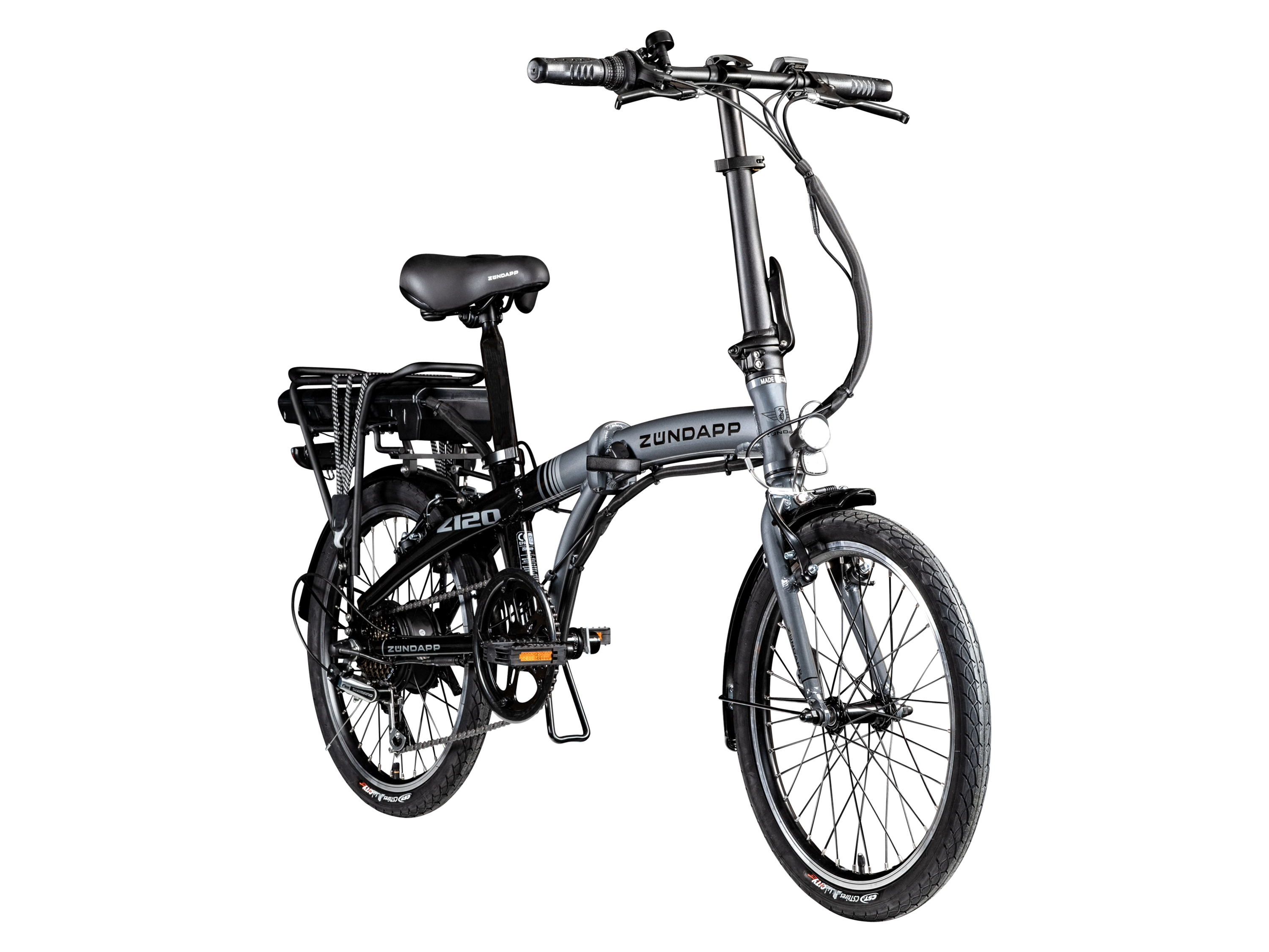 Zündapp Rower elektryczny składany »Z120«, 20 cali Czarny/ szary