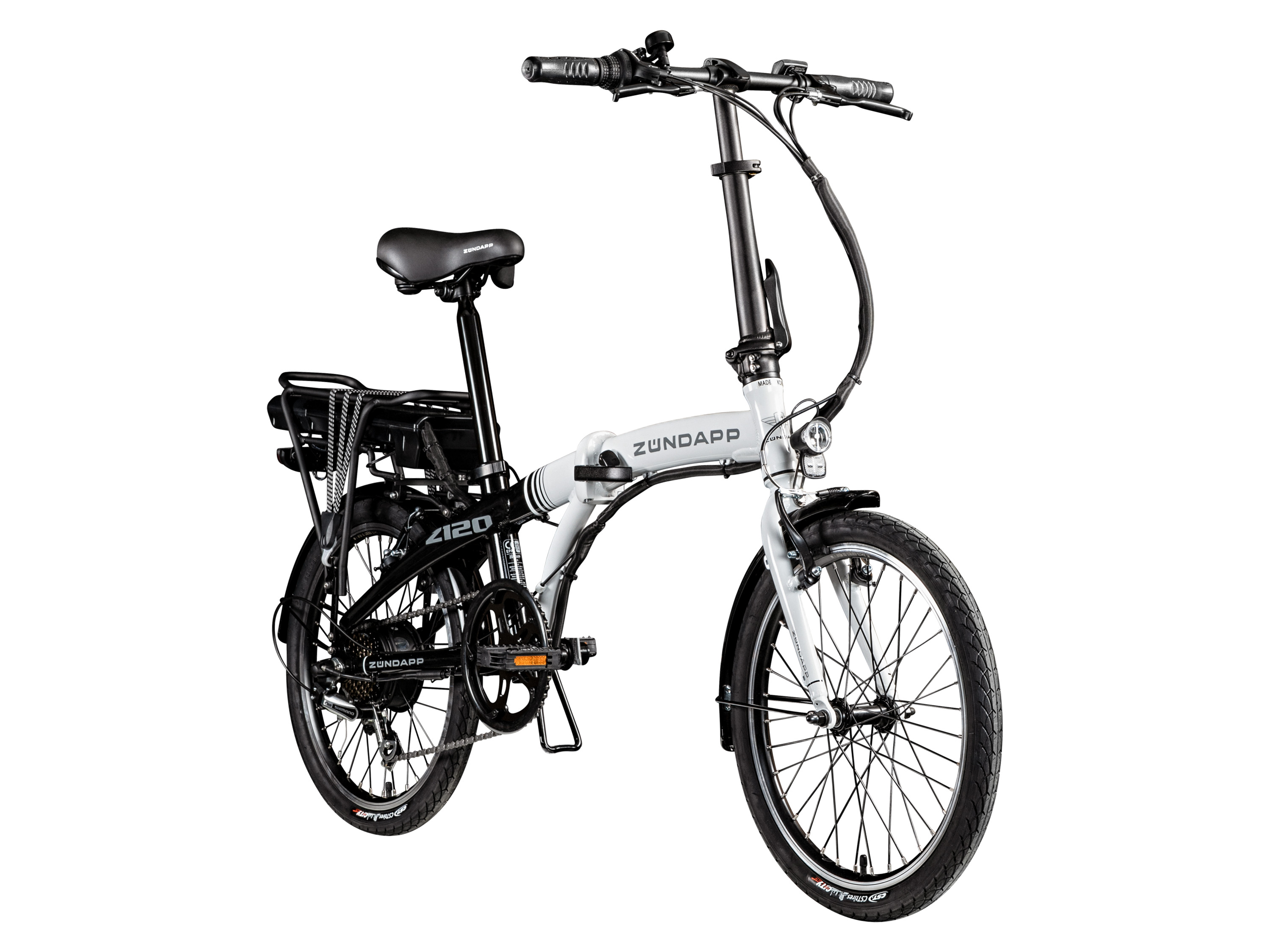 Zündapp Rower elektryczny składany »Z120«, 20 cali czarny/biały
