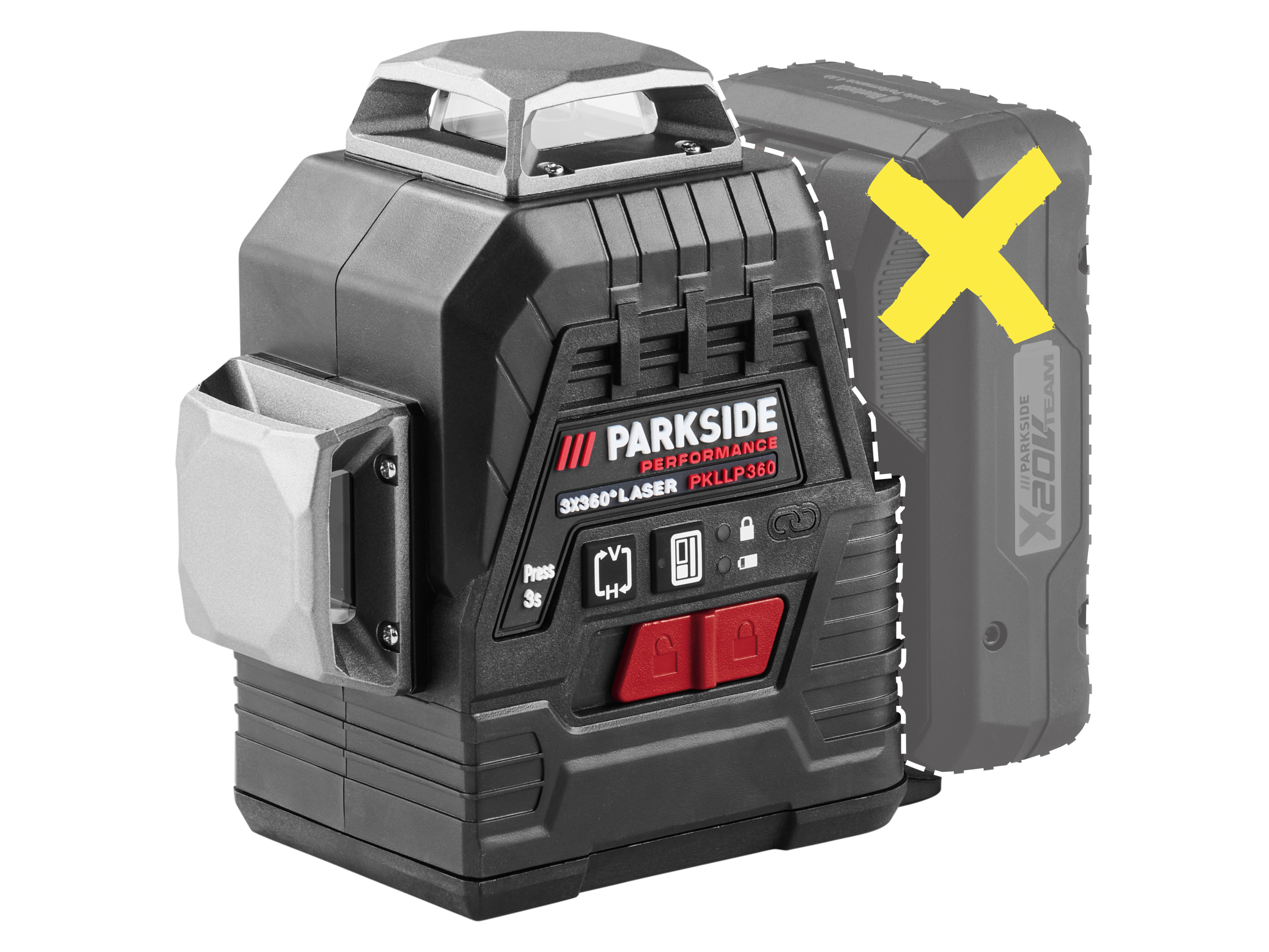 Parkside Performance 20 V Akumulatorowy laser krzyżowy »Pkllp 3360 A1«, bez akumulatora i ładowarki