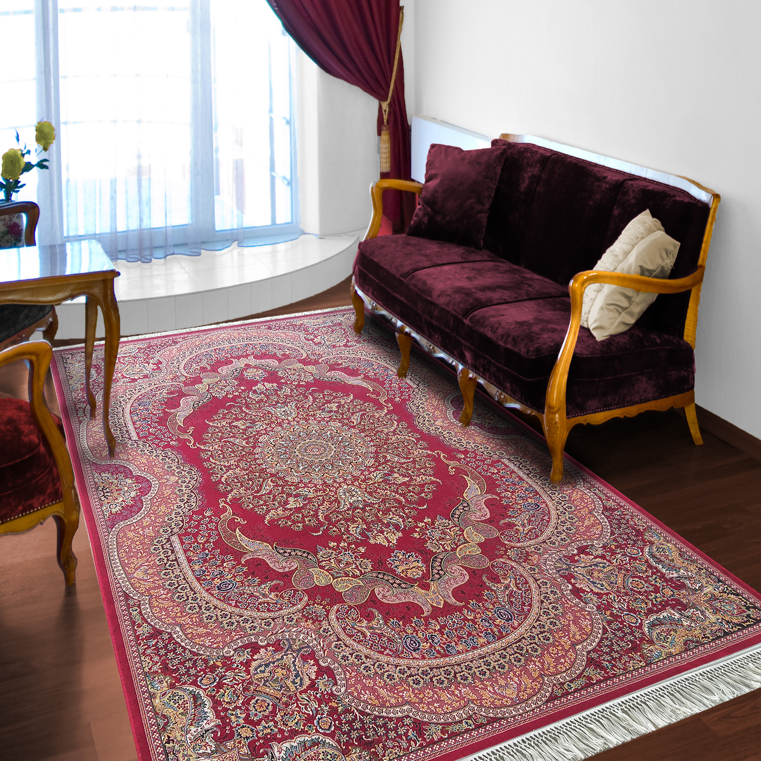 Dywan - 150 x 230 cm - Czerwony - Ekskluzywny - Dywanopol