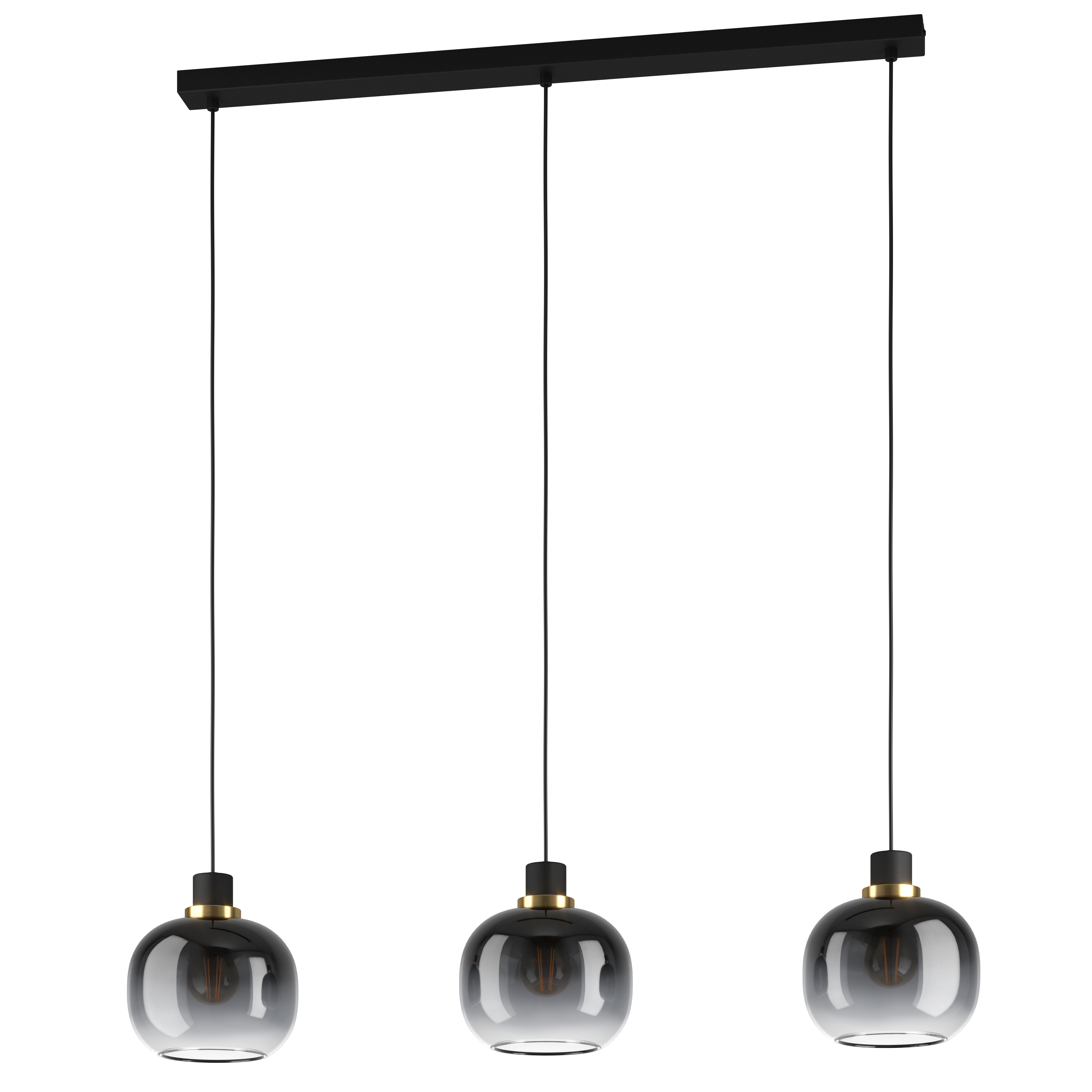 Darmowa Dostawa - Lampa wisząca 3x40 W czarna-szary/popielaty Eglo Oilella 99617