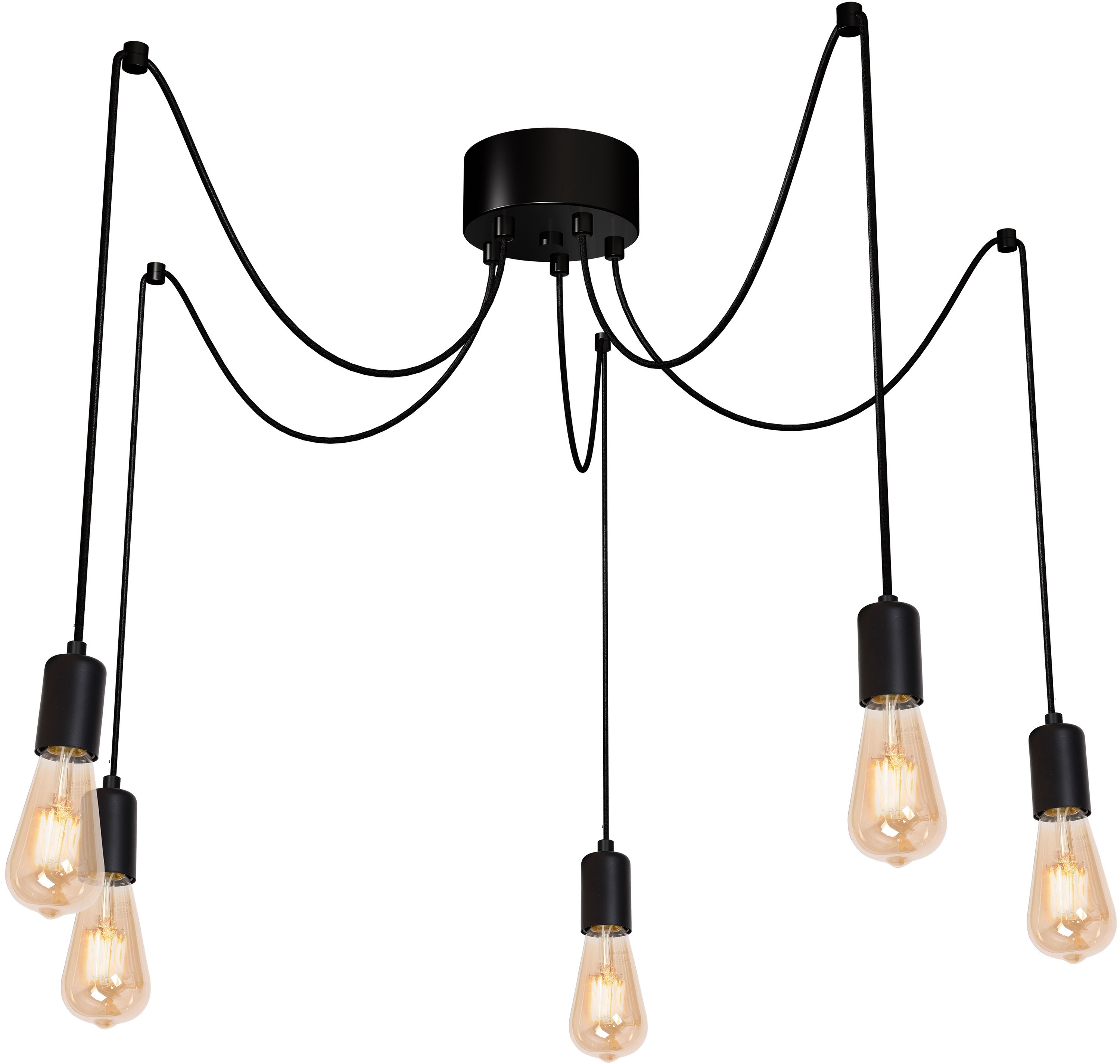 Darmowa Dostawa - Lampa wisząca 5x60 W czarny Luminex Spindel 3950