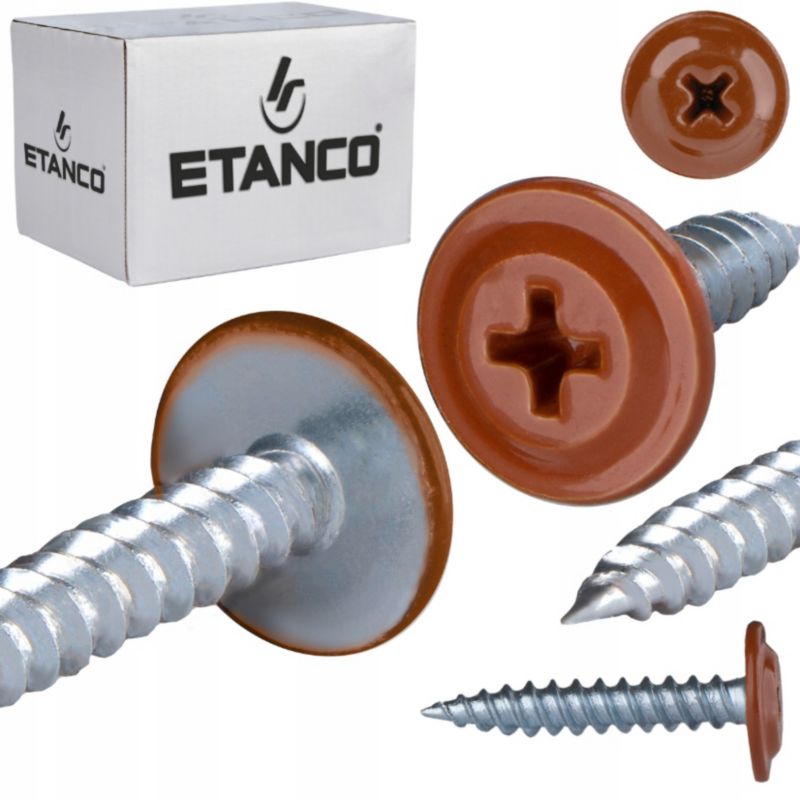 Wkręty Podkładkowe Etanco Do Drewna 4,2X38Mm, Ral 8004 Gm-S 250Szt.
